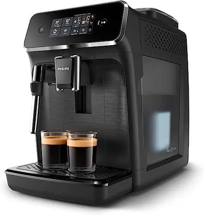Philips 1200 Series Fully Automatic Espresso Machine, Classic Milk Frother, 2 Coffee Varieties, Intuitive Touch Display, 100% Ceramic Grinder, AquaClean Filter, Aroma Seal, Black (EP1220/04)